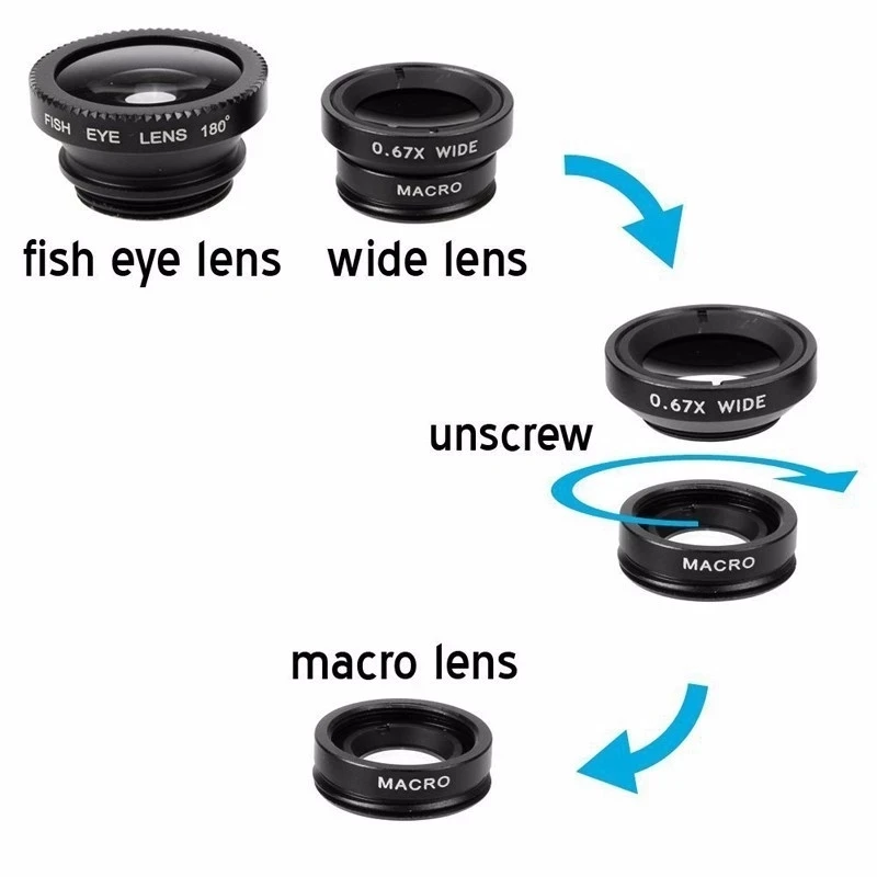 iPhone Xiaomi Redmi için 3'ü 1 - Photography Zooming incelemesi ve fiyatı